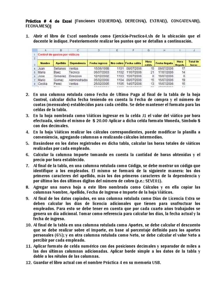 Ejercicios Prácticos de Excel 4 | PDF | Microsoft Excel | Informática