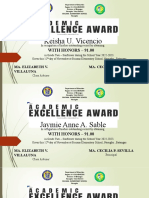 Bucana Elementary School Grade 2 Honors Certificates
