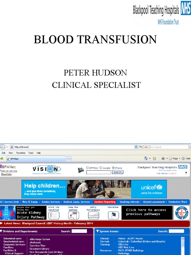Peter Hudson Blood Transfusion | PDF | Blood Transfusion | Bleeding