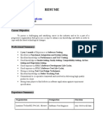 Resume of Kruthik K P for Software Testing Role