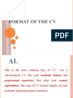 3.format of The CV