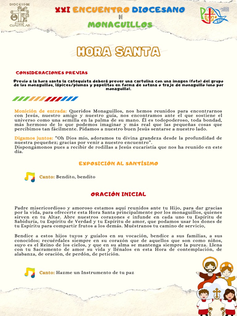 Hora Santa para Monaguillos | PDF | María, madre de Jesús | Cristo (título)