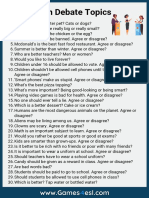 Fun Debate Topics PDF
