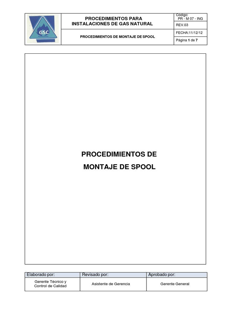 Procedimientos de Montaje de Spool | PDF