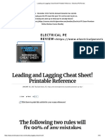 Leading and Lagging Cheat Sheet! Printable Reference - Electrical PE Review