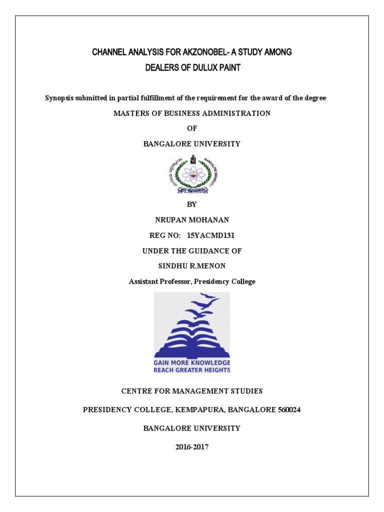 Assessing Dealer Satisfaction and Network Coverage A Study of Dulux