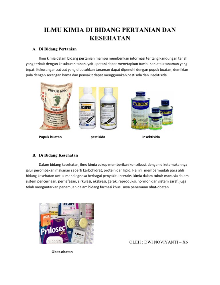 Ilmu Kimia Di Bidang Pertanian Dan Kesehatan Pdf