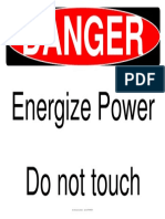 Energize Power Do Not Touch