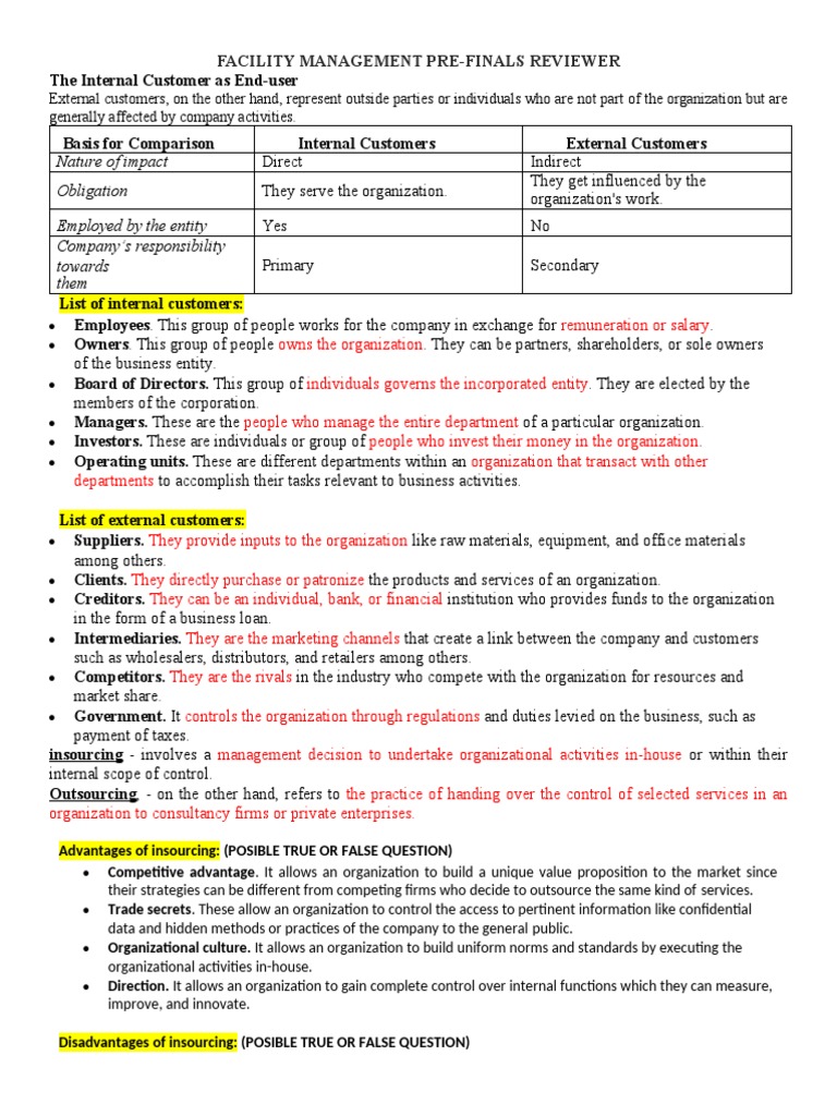 Facility Management Overview and Strategies | PDF | Outsourcing ...