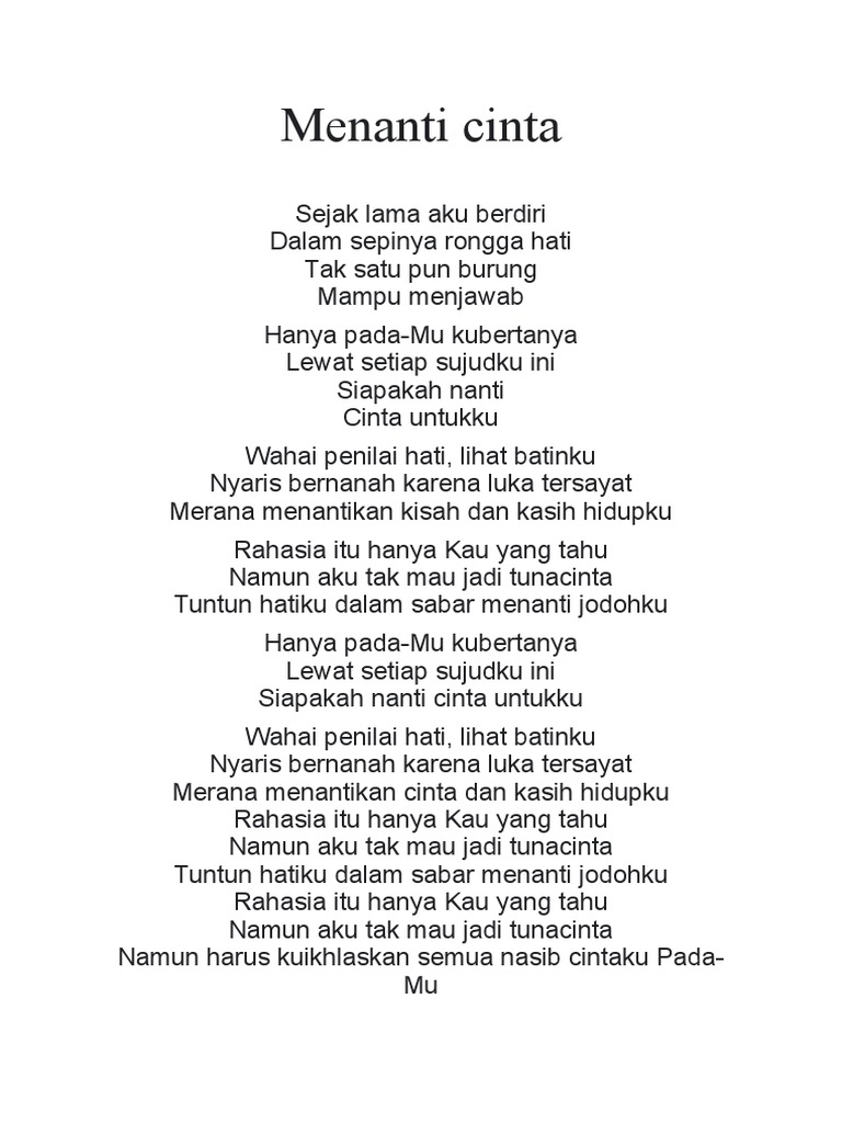 Menanti Cinta yang Tak Pasti karya Fina Yanti