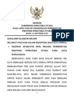 31 Oktober 2022, Arahan Gubsu Pada Apel Pagi Di Lingkungan Pemerintah Provinsi Sumatera Utara