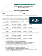 4Th Quarter Final Examination in English