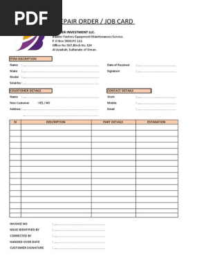 JOB CARD
