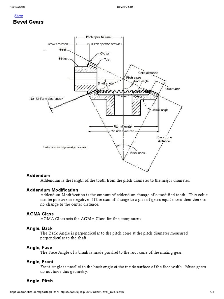 Bevel Gears | PDF | Gear | Angle