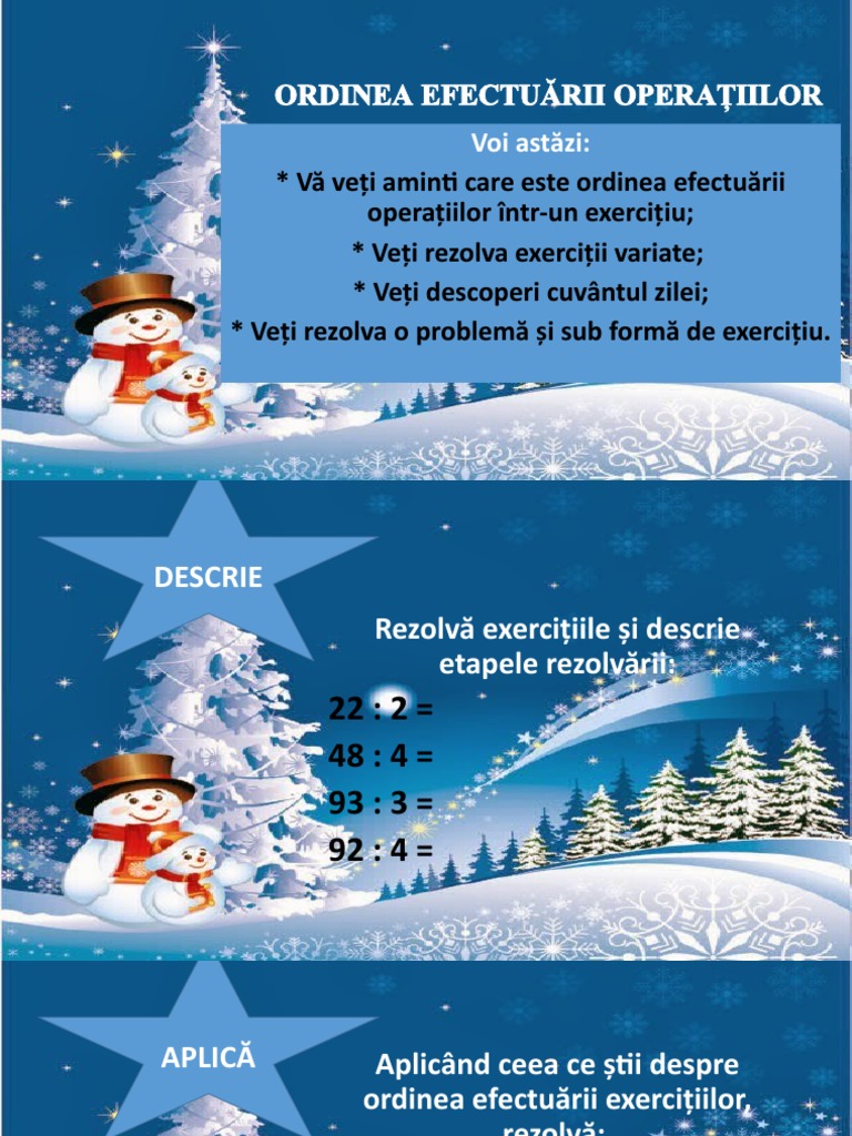 Ordinea Efectuarii Operatiilor | PDF
