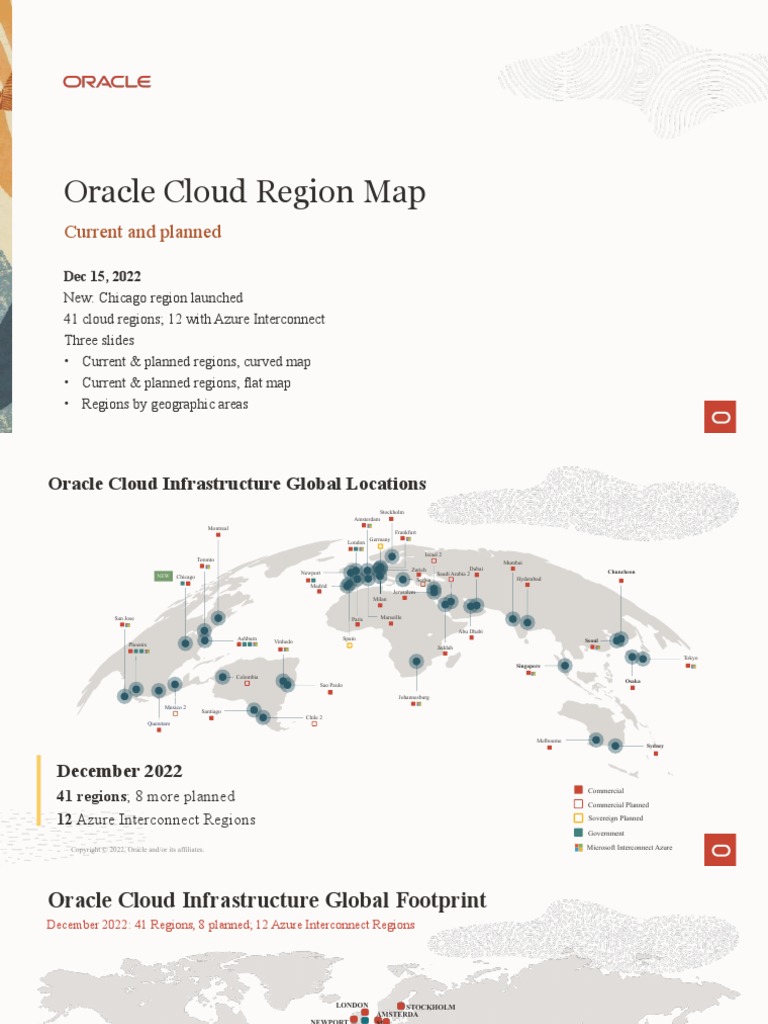 Oracle Cloud Regions For OCI - Region Map Slides | PDF | Cloud ...