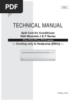 Technical Manual: Split Unit Air Conditioner Wall Mounted J & F Series - Cooling Only & Heatpump (50Hz)