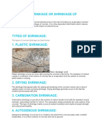 Concrete Shrinkage or Shrinkage of Concrete