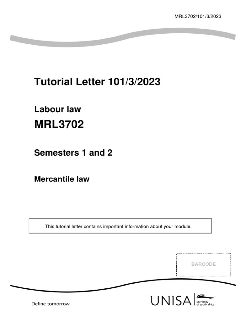Tutorial letter 101 3 2023 labour law pdf libraries turnitin