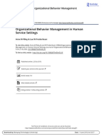 Organizational Behavior Management in Human Service Settings