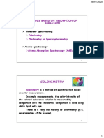 Methods Based On Absorption of Radiation: Colorimetry