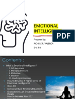 Emotional Intelligence: Prepared By: Richele R. Valenca Shs T-Ii