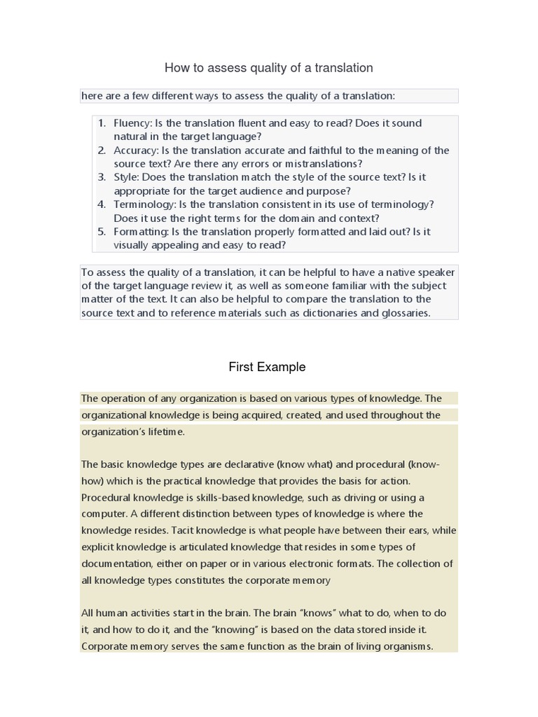 CHATGPT TRANSLATION QUALITY intelligence overview