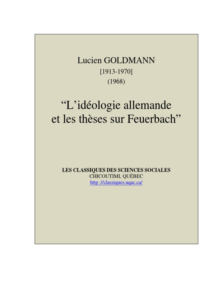L'Idéologie allemande et Feuerbach | PDF | Karl Marx | Révolutions