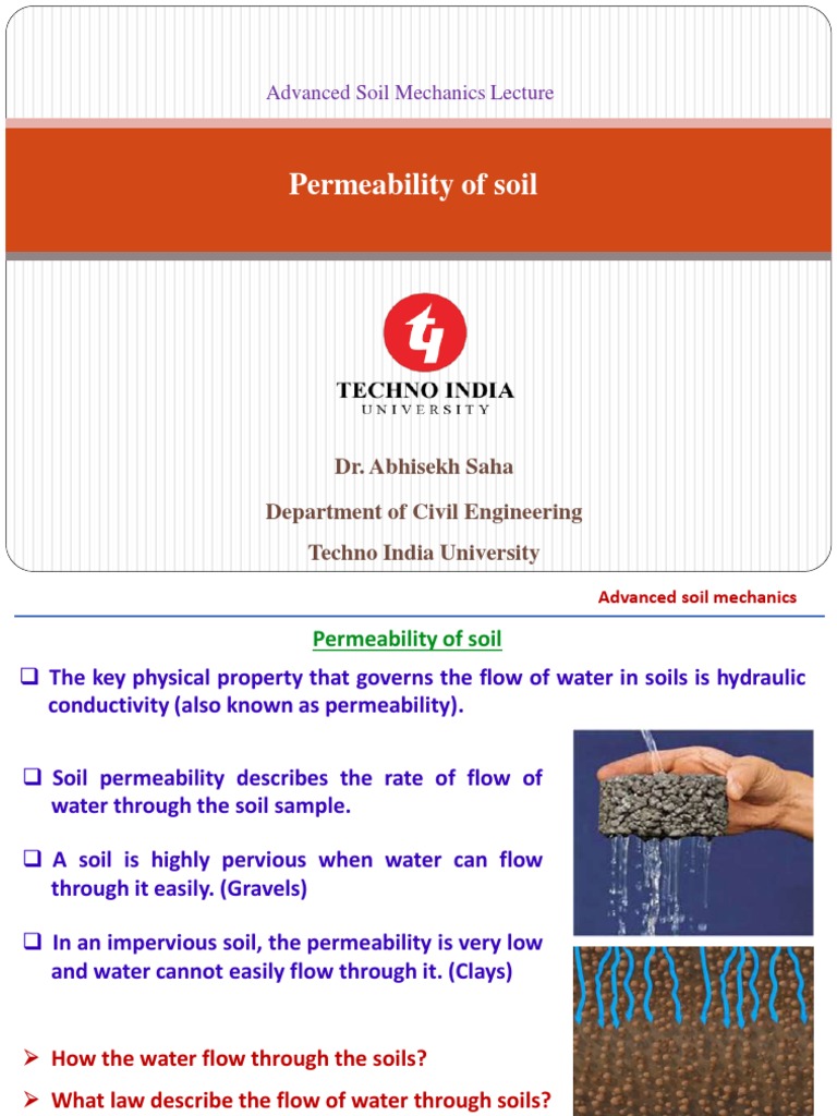 Hydraulic Conductivity and Permeability of Soils An Overview PDF