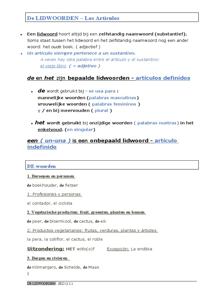 1 1 1 Lidwoorden PDF