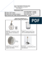 Activity 1 Data Sheet - Common Laboratory Apparatus