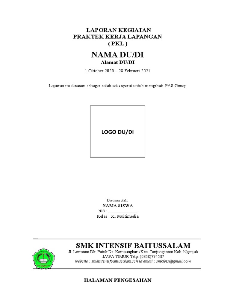 Contoh Laporan Kegiatan PKL | PDF