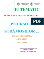 Studiu Tematic - Evaluare Alternativă-Pe Urmele Stramosilor Sept.2022-Ian.2023