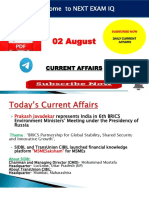 02 August Current Affairs Sunday