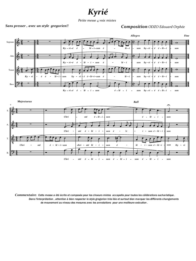 Messe de la colombière partitions