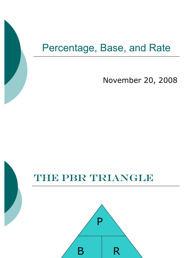 Percentage, Base, And Rate | Pdf | Percentage | Teaching Mathematics