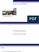 Lecture 1 - Introduction To Econometrics