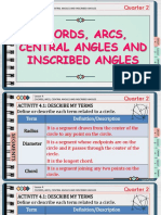 Relationships and Theorems Among Chords Arcs Central Angles and Inscribed Angles 2