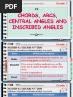 Relationships and Theorems Among Chords Arcs Central Angles and Inscribed Angles 2