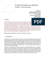 A Inclusão Do Futebol Feminino No Ambiente Escolar e o Preconceito