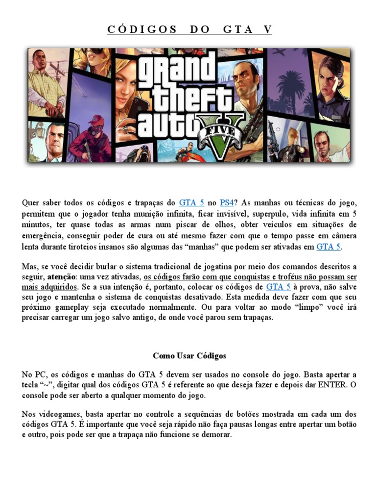 TODOS os códigos de GTA 4 (PC, PS3 e XBOX) - Rei dos Games!