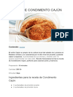 Receta de Condimento Cajún