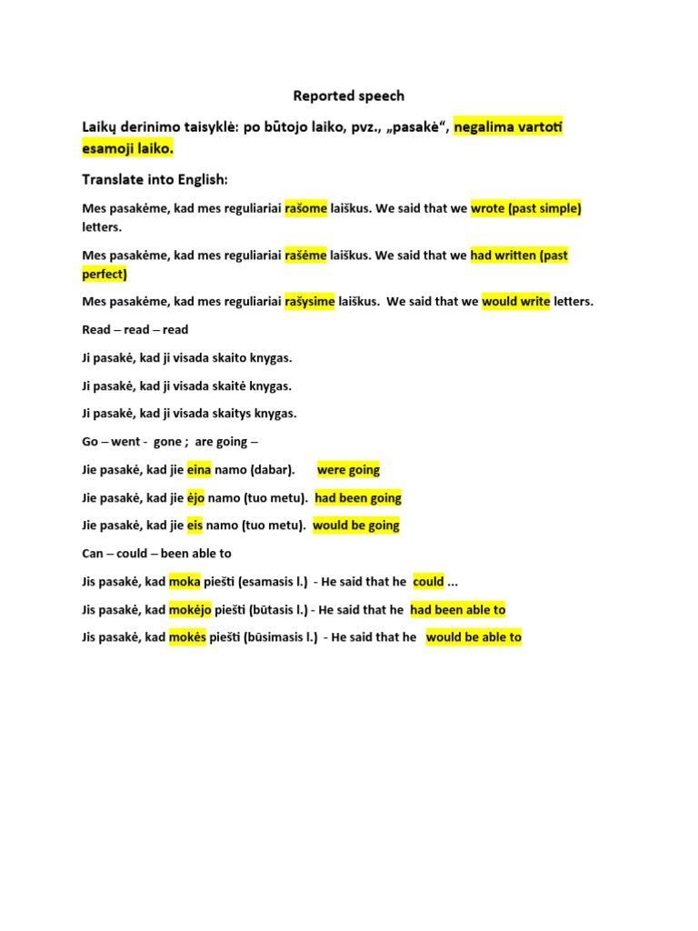 Reported Speech | PDF
