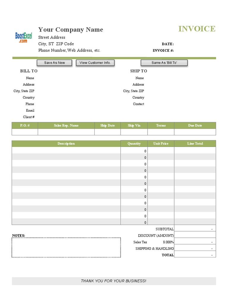 Simple Invoice Template Discount Amount Sales Report PDF Cyberspace