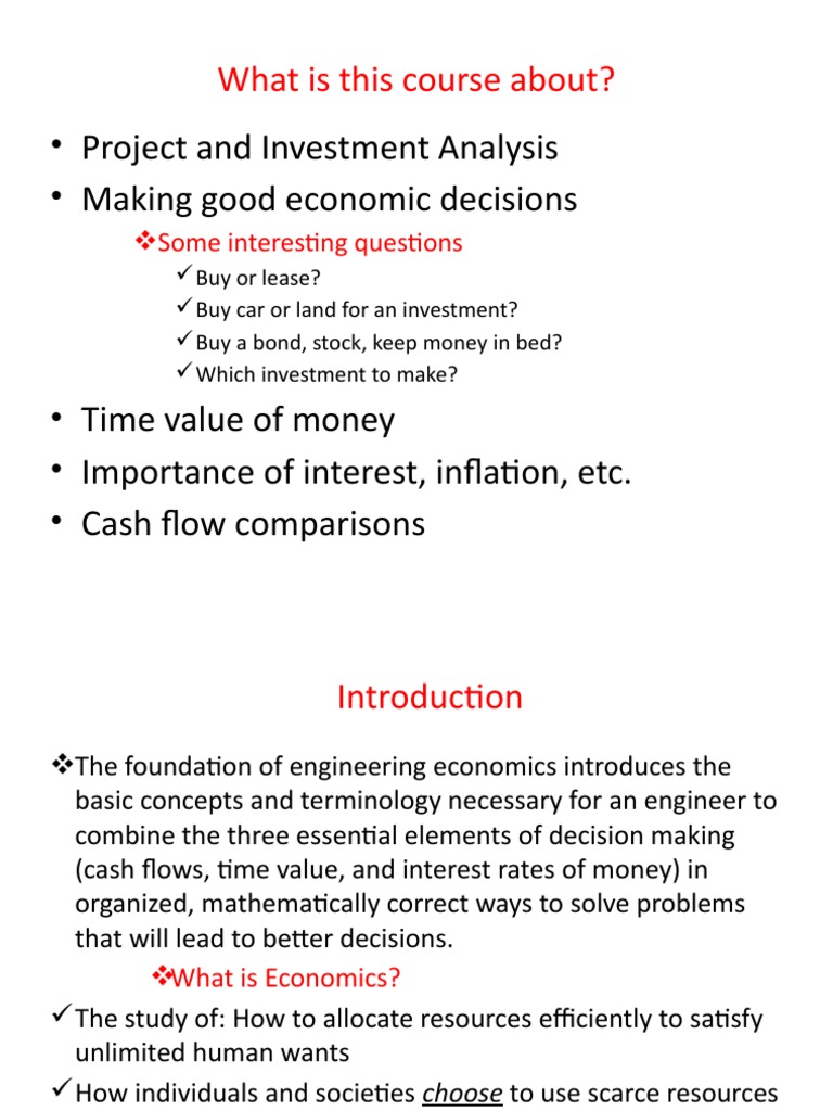 Engineering Economics: Key Concepts & Analysis | PDF | Time Value Of ...