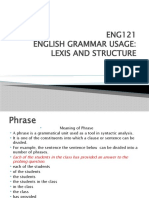 ENG121 English Grammar Phrase Structure