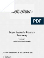 Major Issues in Pakistan Economy 