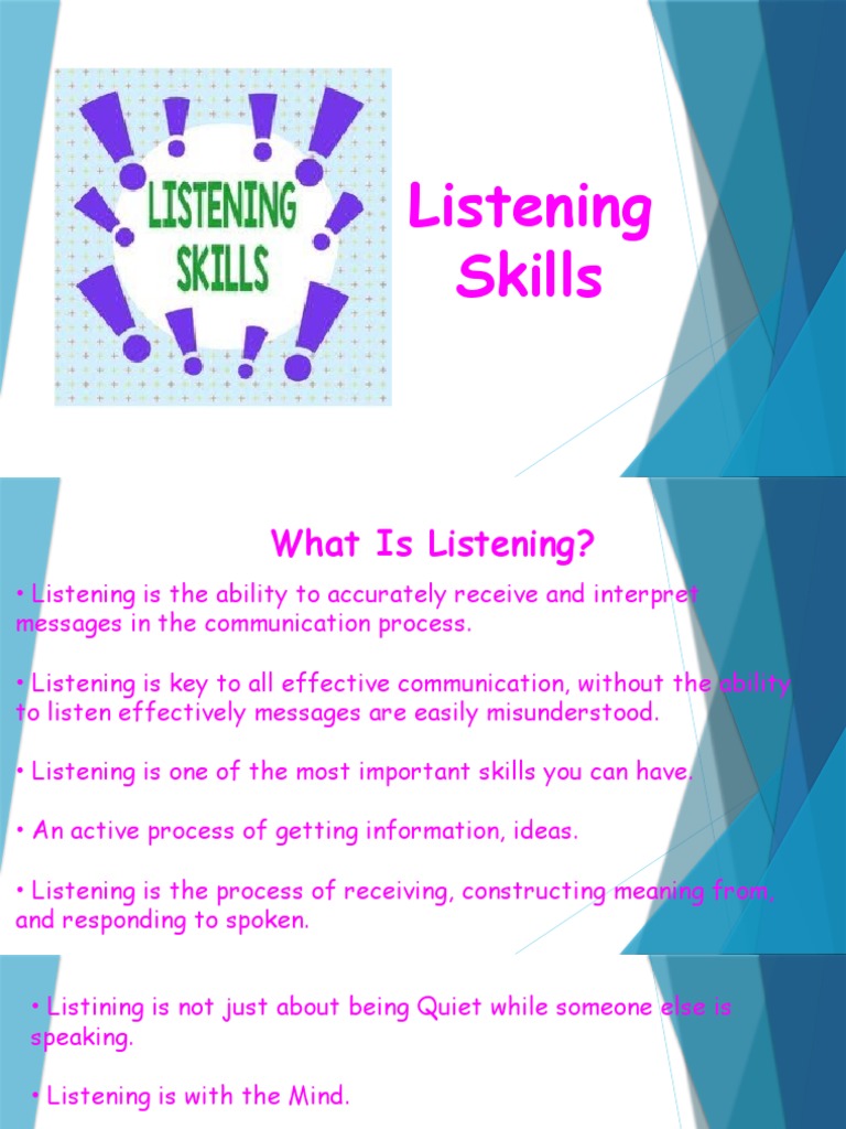 Listening Skills PDF Communication Learning