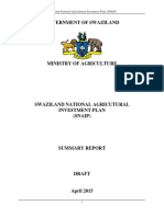Swaziland National Agriculture Investment Plan Snaip
