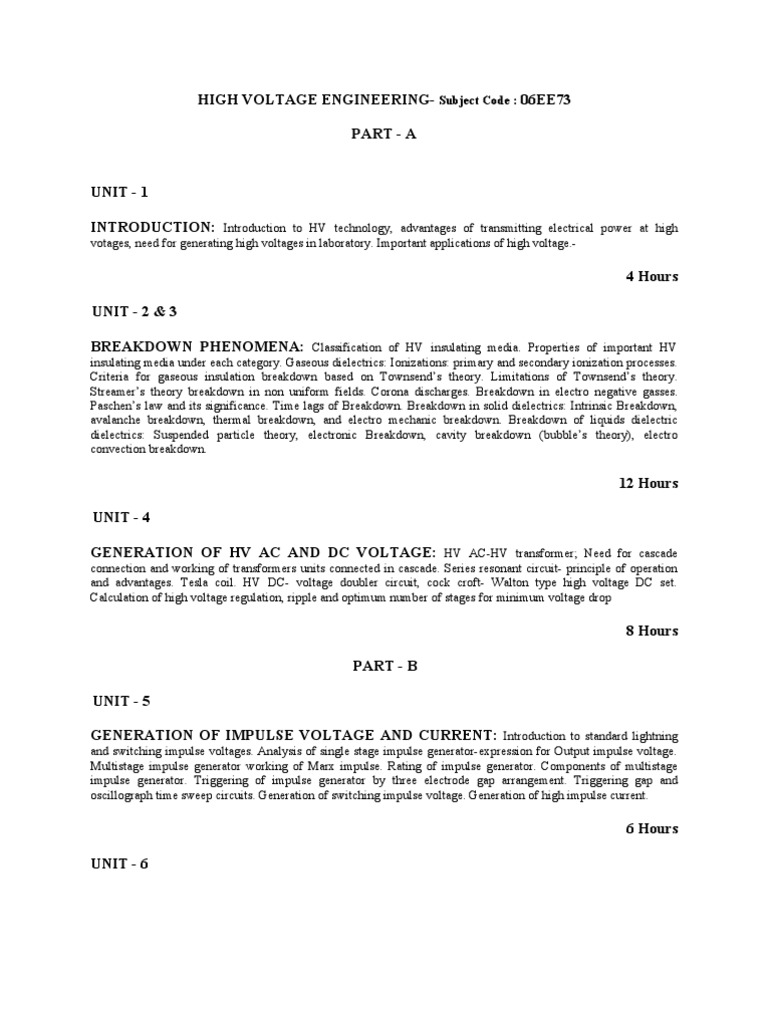High Voltage Engineering | PDF | Electrical Breakdown | High Voltage